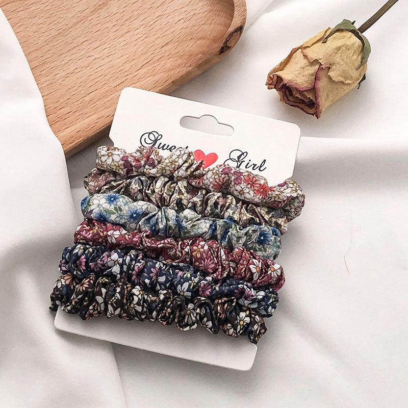 Colored Fabric Hair Ring
