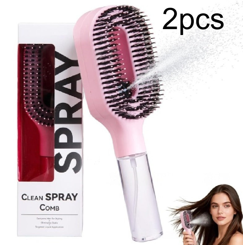 2in1 Spray Comb Hairbrush with Scalp Massage & Spray Bottle