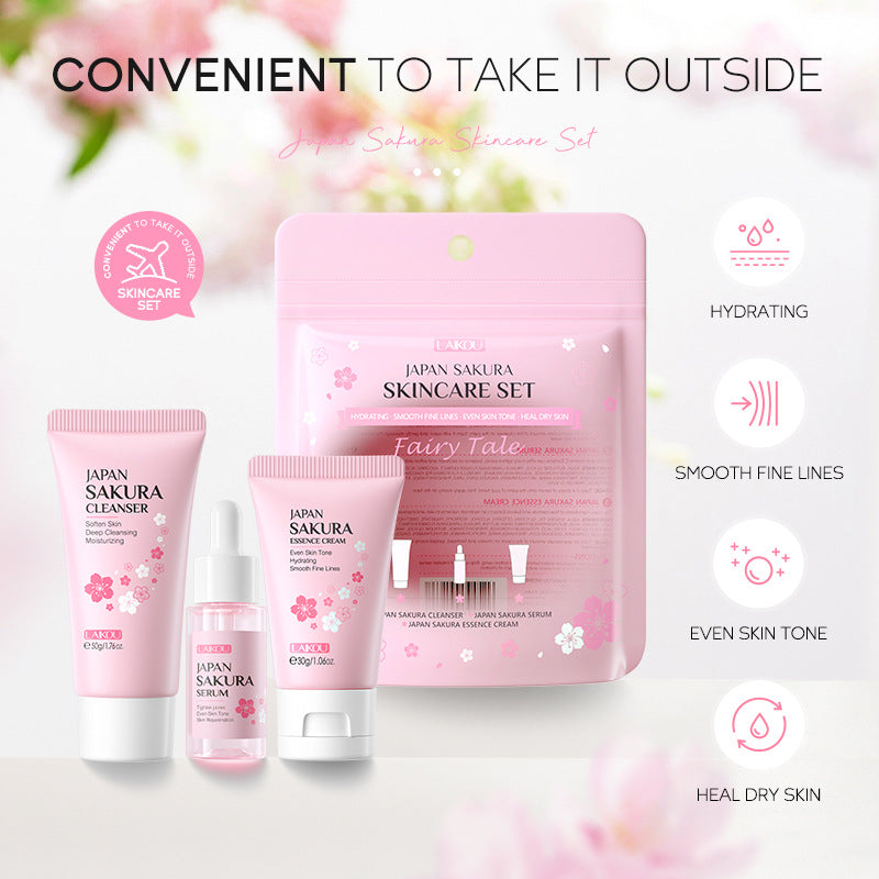 Japanese Cherry Blossom Skincare Set - 3 Pieces