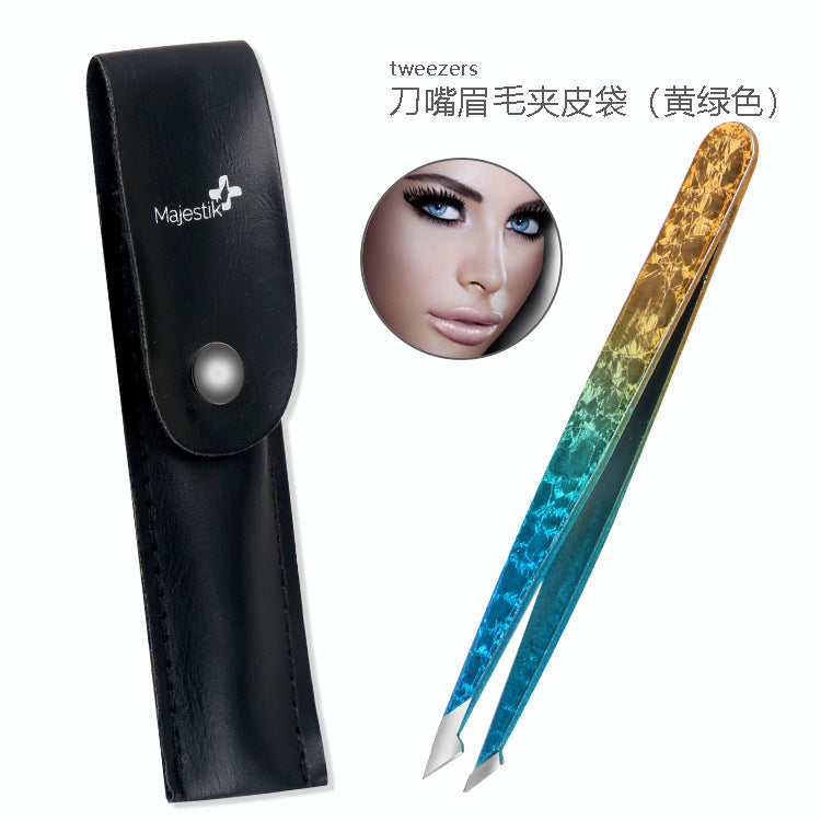 4-Piece Stainless Steel Eyebrow Tweezer Set
