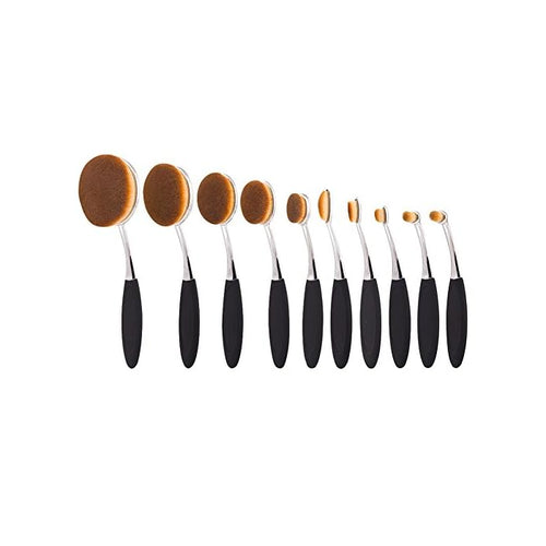 10-Piece Oval Makeup Brush Set