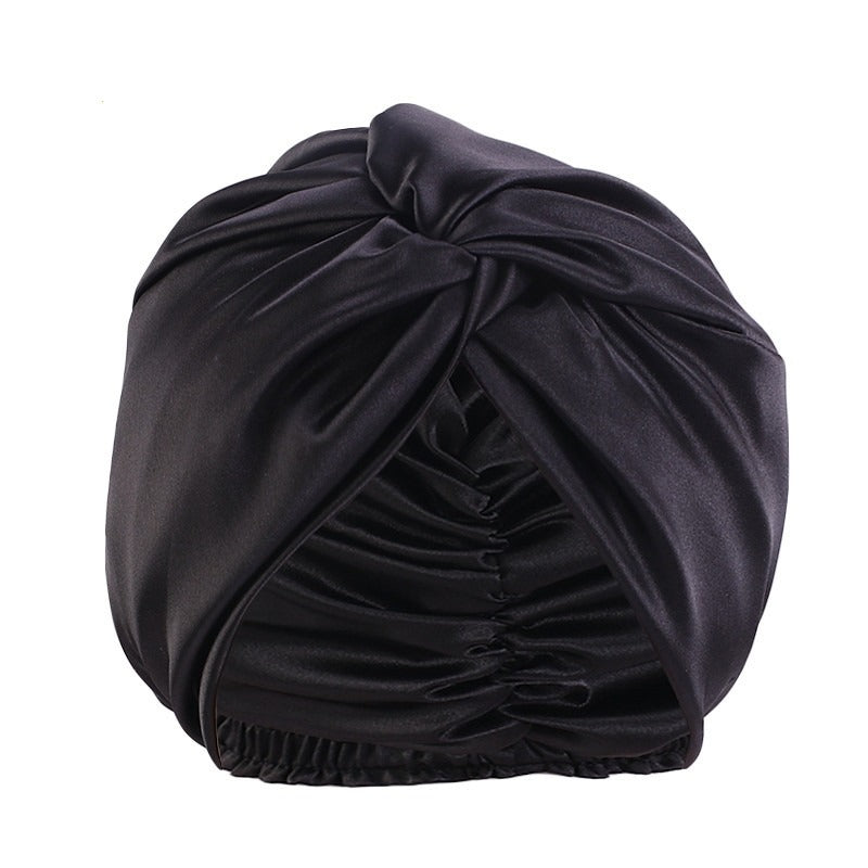 Double Layer Imitation Silk Nightcap with Cross Twist