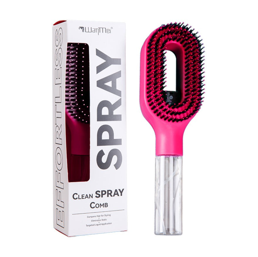 2in1 Spray Comb Hairbrush with Scalp Massage & Mist Bottle