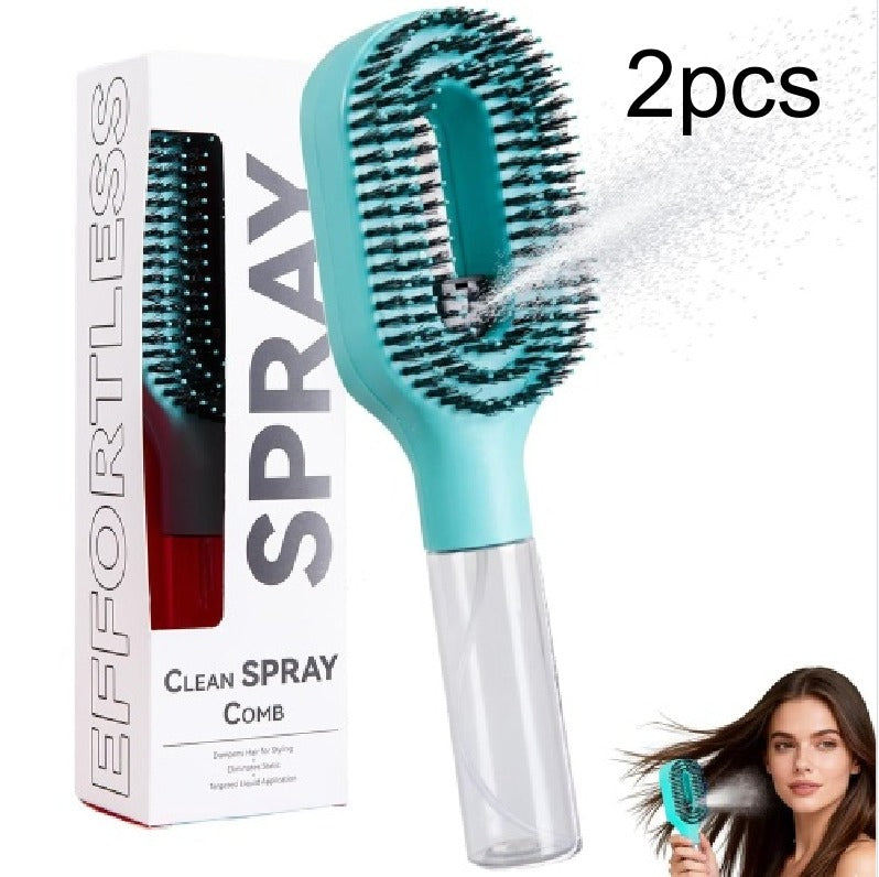 2in1 Spray Comb Hairbrush with Scalp Massage & Spray Bottle