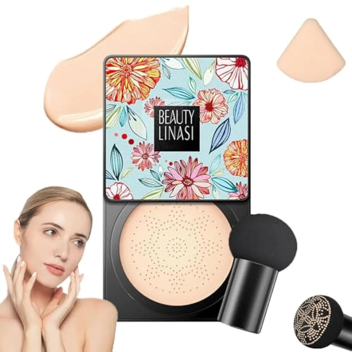 Beauty Cream Beauty Linasi Clear Cover Beauty Cream Air Cushion Cc Cream Moisturizing Concealer Makeup Long Lasting (A-Lvory) — product image 1