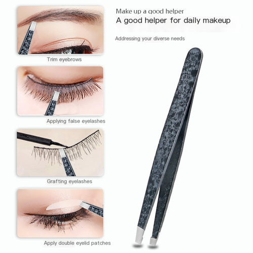4-Piece Stainless Steel Eyebrow Tweezer Set