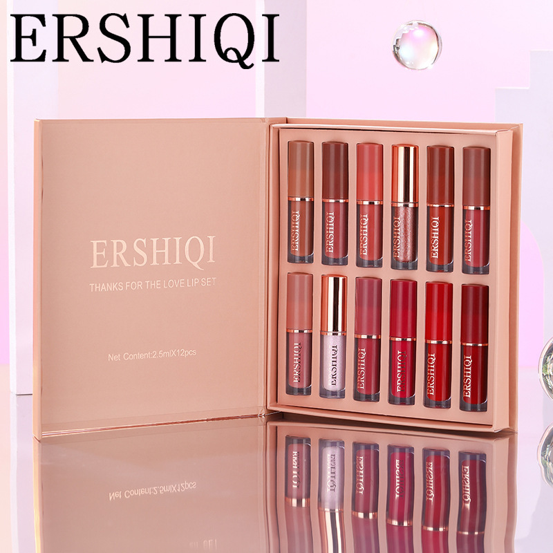 12 pcs Moisturizing Velvet Matte Lipstick Gift Box