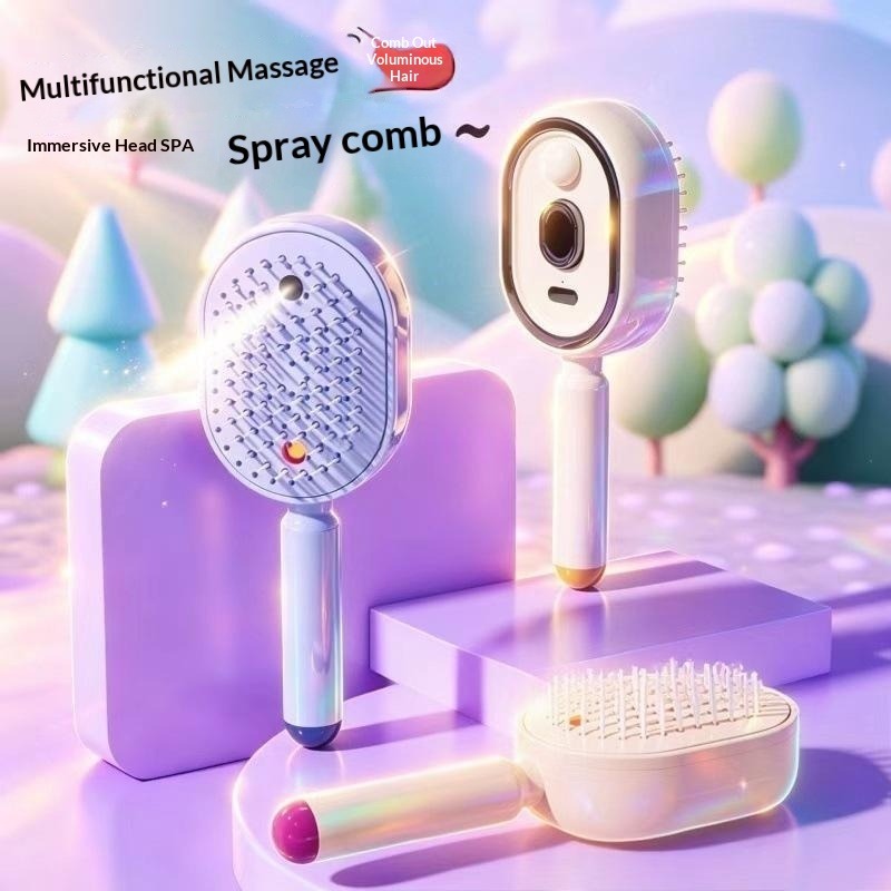 Electric Mist Spray Anti-Tangle Massage Comb