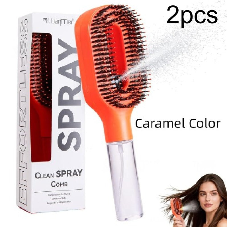 2in1 Spray Comb Hairbrush with Scalp Massage & Mist Bottle
