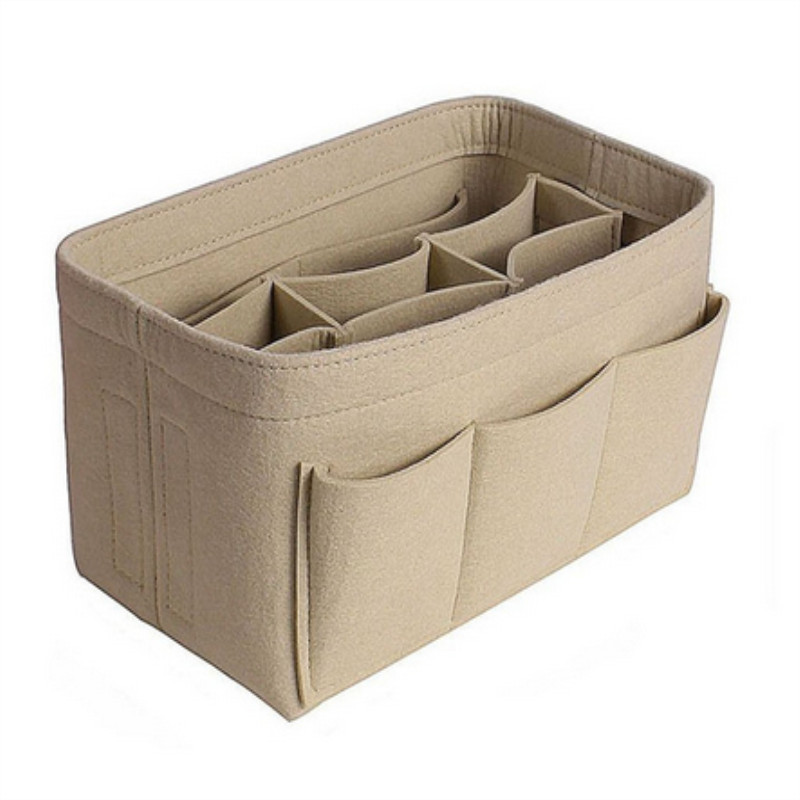 Large-Capacity Felt Makeup Organizer Bag