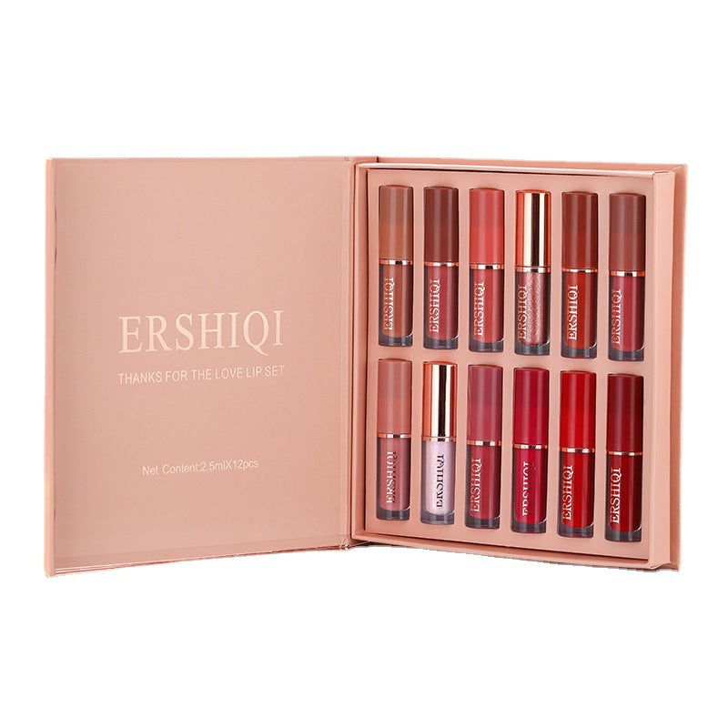 12 pcs Moisturizing Velvet Matte Lipstick Gift Box