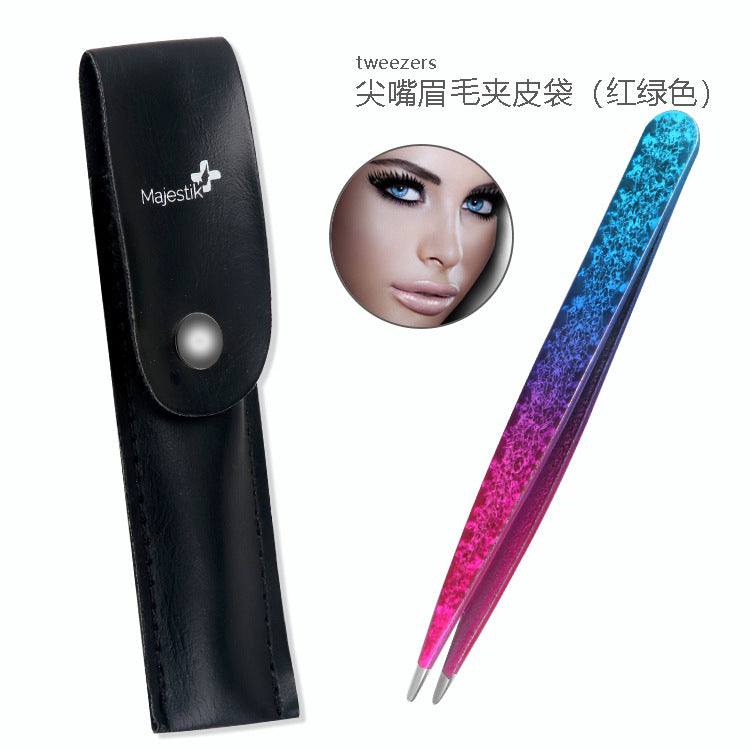 4-Piece Stainless Steel Eyebrow Tweezer Set