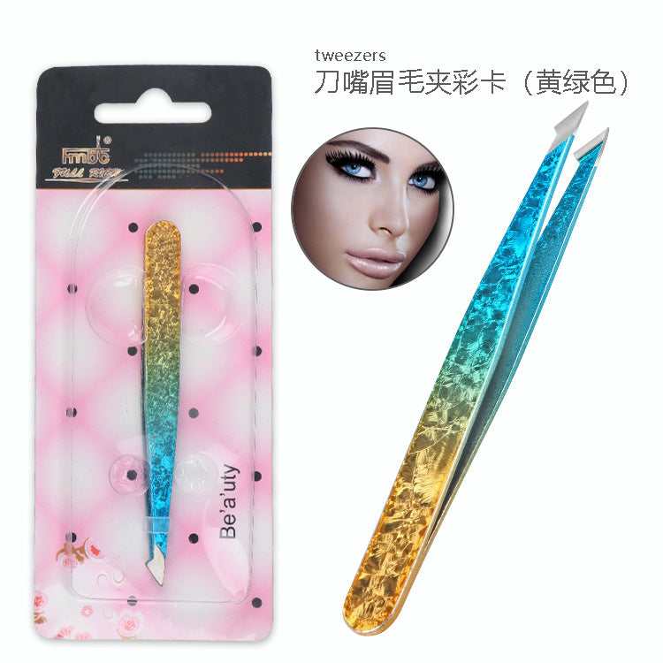 4-Piece Stainless Steel Eyebrow Tweezer Set