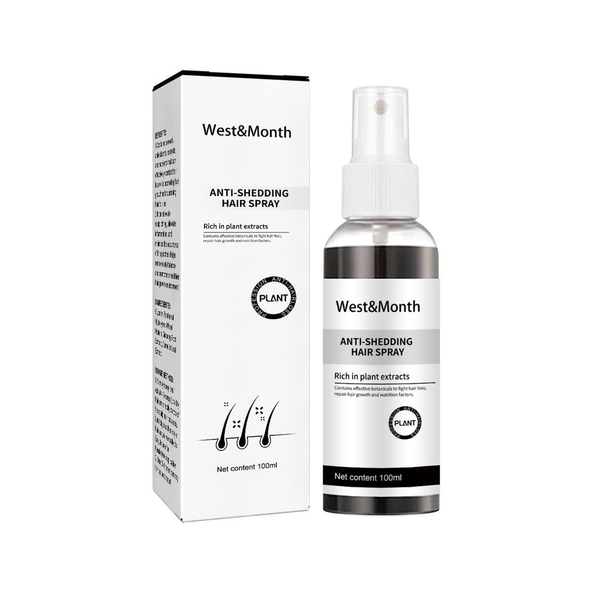 West & Month Hair Growth Spray for Nourishing Roots
