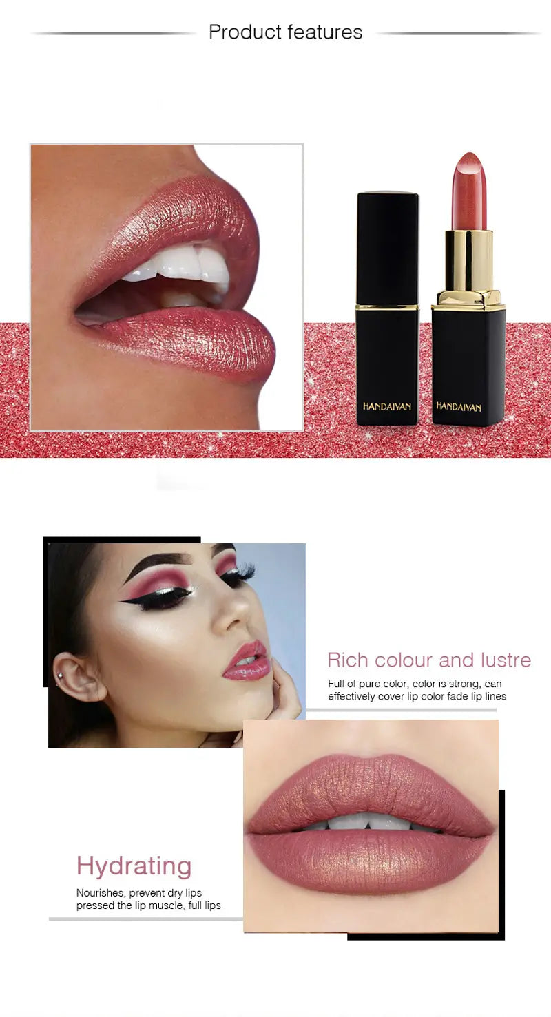 Color-Changing Metallic Pearlescent Gilded Lipstick